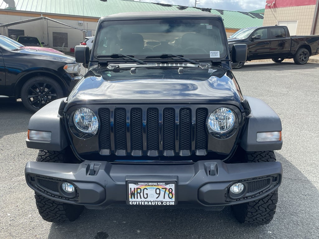 2022 Jeep Wrangler Willys Sport 4x4 in Black Clearcoat — front three-quarter view