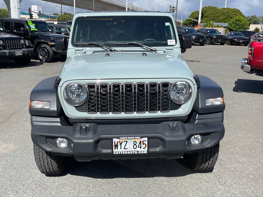 2024 Jeep Wrangler 4-Door Sport S 4x4 in Earl Clearcoat — front three-quarter view