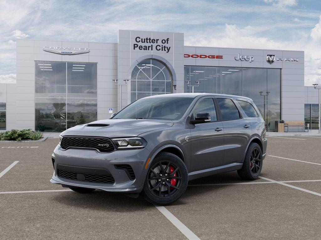 2026 Dodge Durango DURANGO SRT HELLCAT JAILBREAK AWD in Destroyer Gray Clear-Coat Exterior Paint — front three-quarter view
