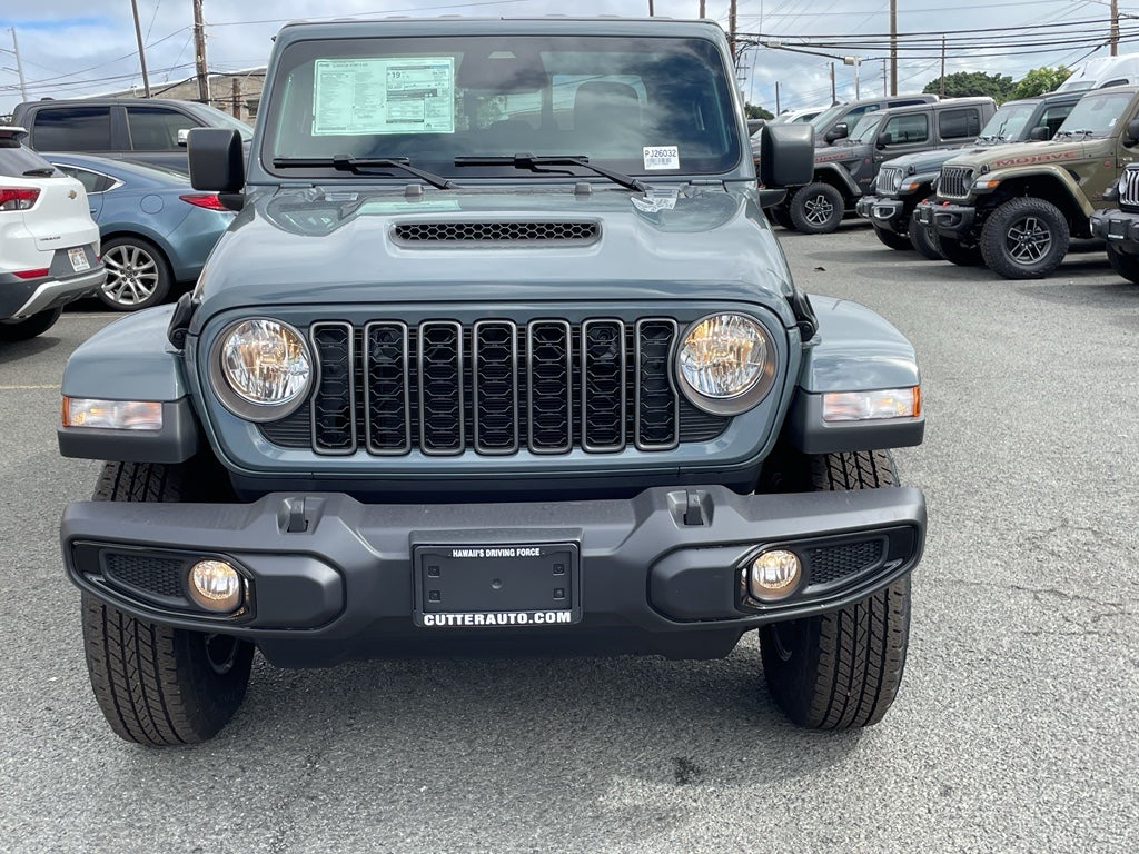 2026 Jeep Gladiator GLADIATOR SPORT S 4X4 in Anvil Clear-Coat Exterior Paint — front three-quarter view