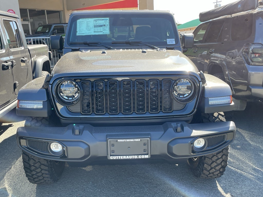 2026 Jeep Gladiator GLADIATOR WILLYS 4X4 in Granite Crystal Metallic Clear-Coat Exterior Paint — front three-quarter view