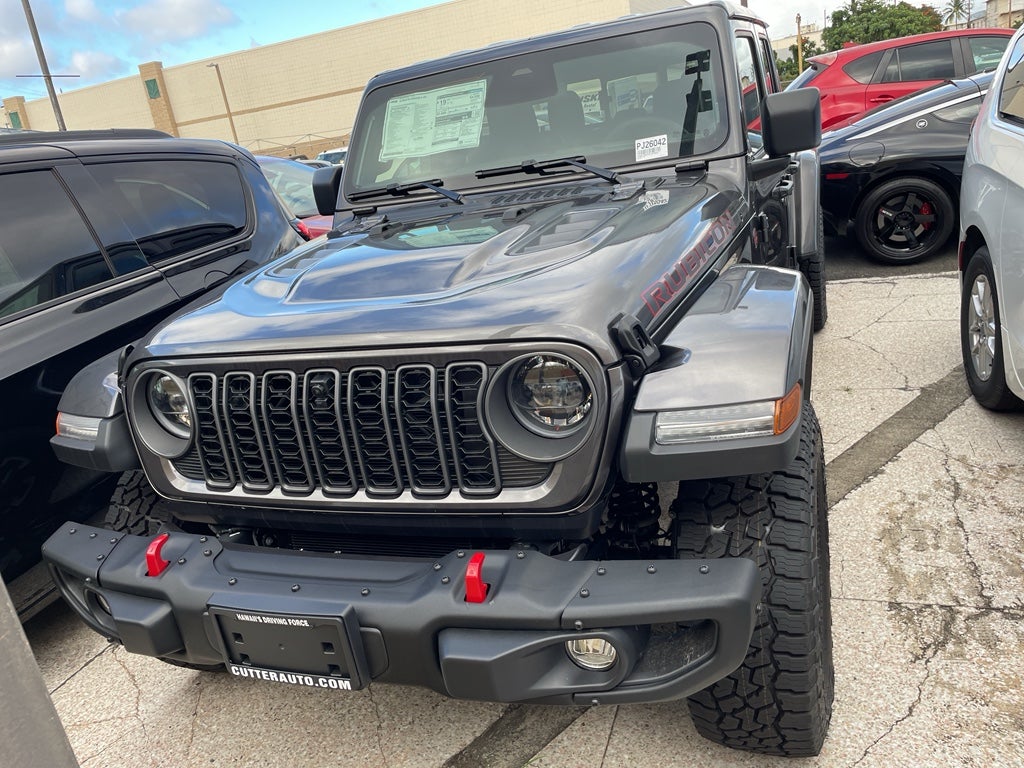 2026 Jeep Gladiator GLADIATOR RUBICON X 4X4 in Granite Crystal Metallic Clear-Coat Exterior Paint — front three-quarter view