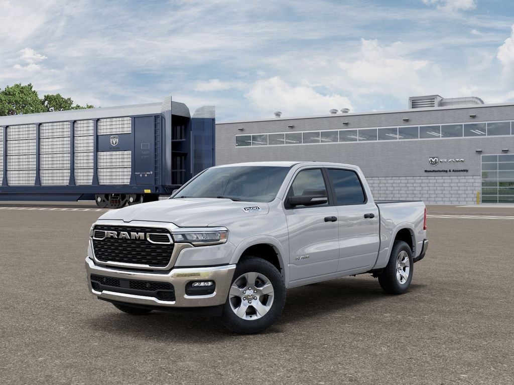 2026 RAM Ram 1500 RAM 1500 BIG HORN CREW CAB 4X2 5'7' BOX in Bright White Clear-Coat Exterior Paint — front three-quarter view