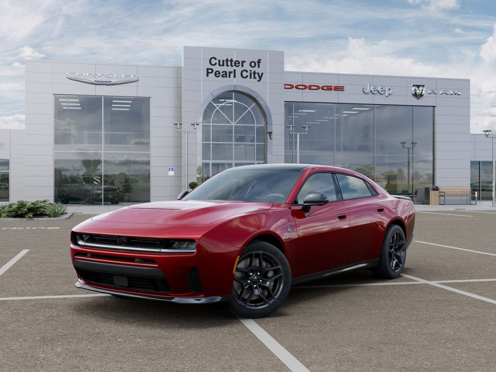 2026 Dodge Charger CHARGER SCAT PACK PLUS 4-DOOR AWD in Redeye Exterior Paint — front three-quarter view