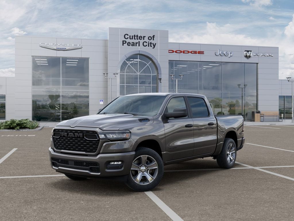 2026 RAM Ram 1500 RAM 1500 EXPRESS CREW CAB 4X2 5'7' BOX in Granite Crystal Metallic Clear-Coat Exterior Paint — front three-quarter view