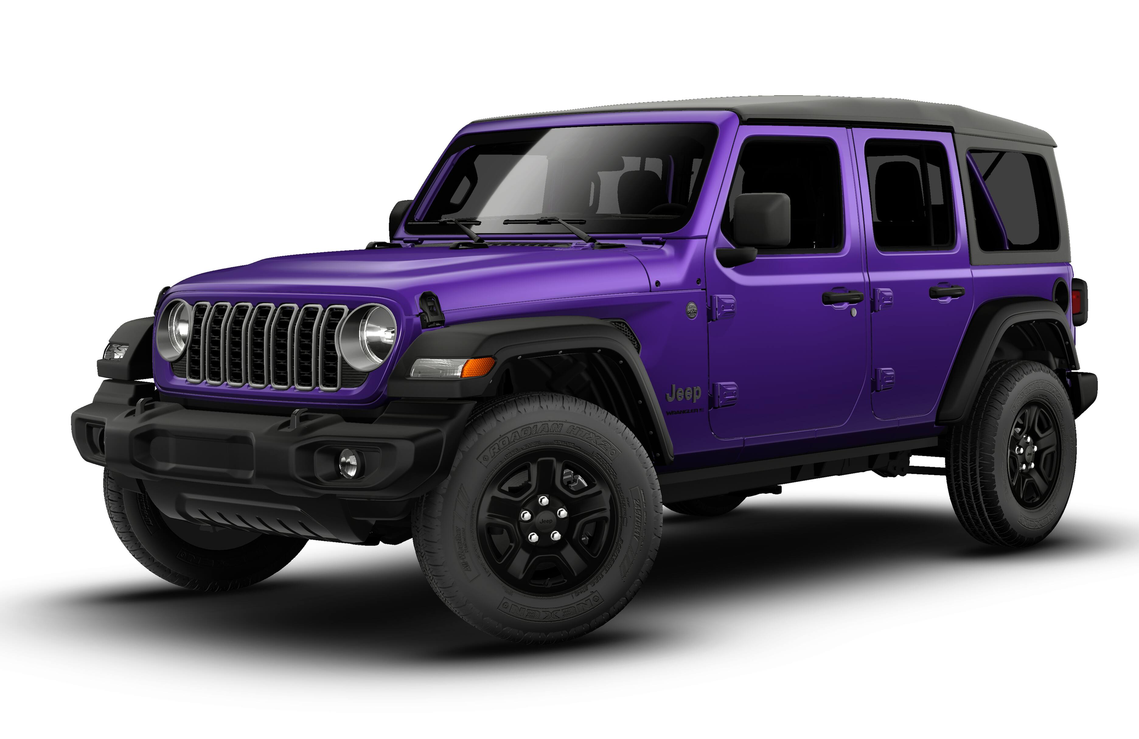 2026 Jeep Wrangler WRANGLER 4-DOOR SPORT in Reign Exterior Paint — front three-quarter view