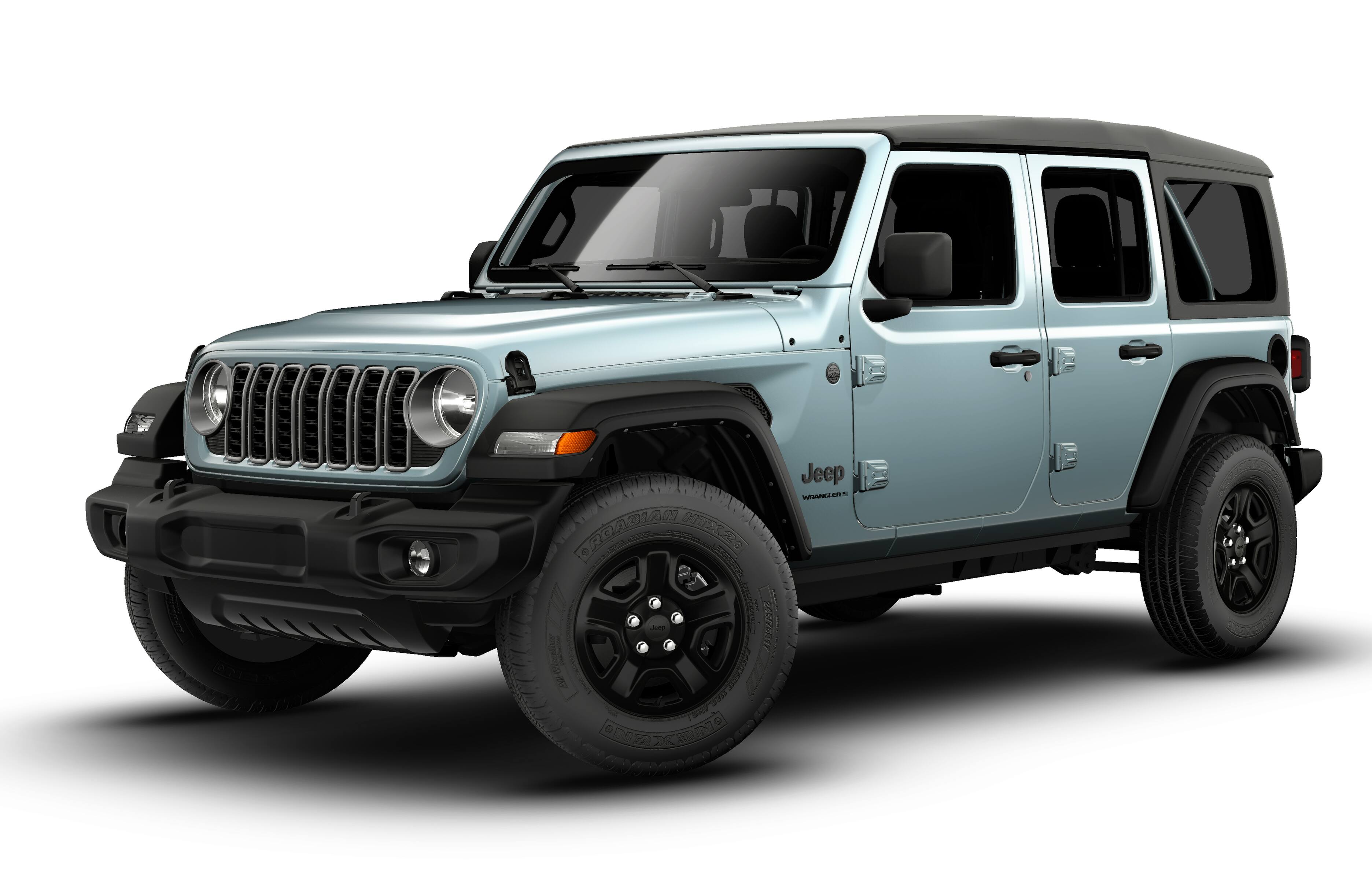 2026 Jeep Wrangler WRANGLER 4-DOOR SPORT in Earl Clearcoat — front three-quarter view