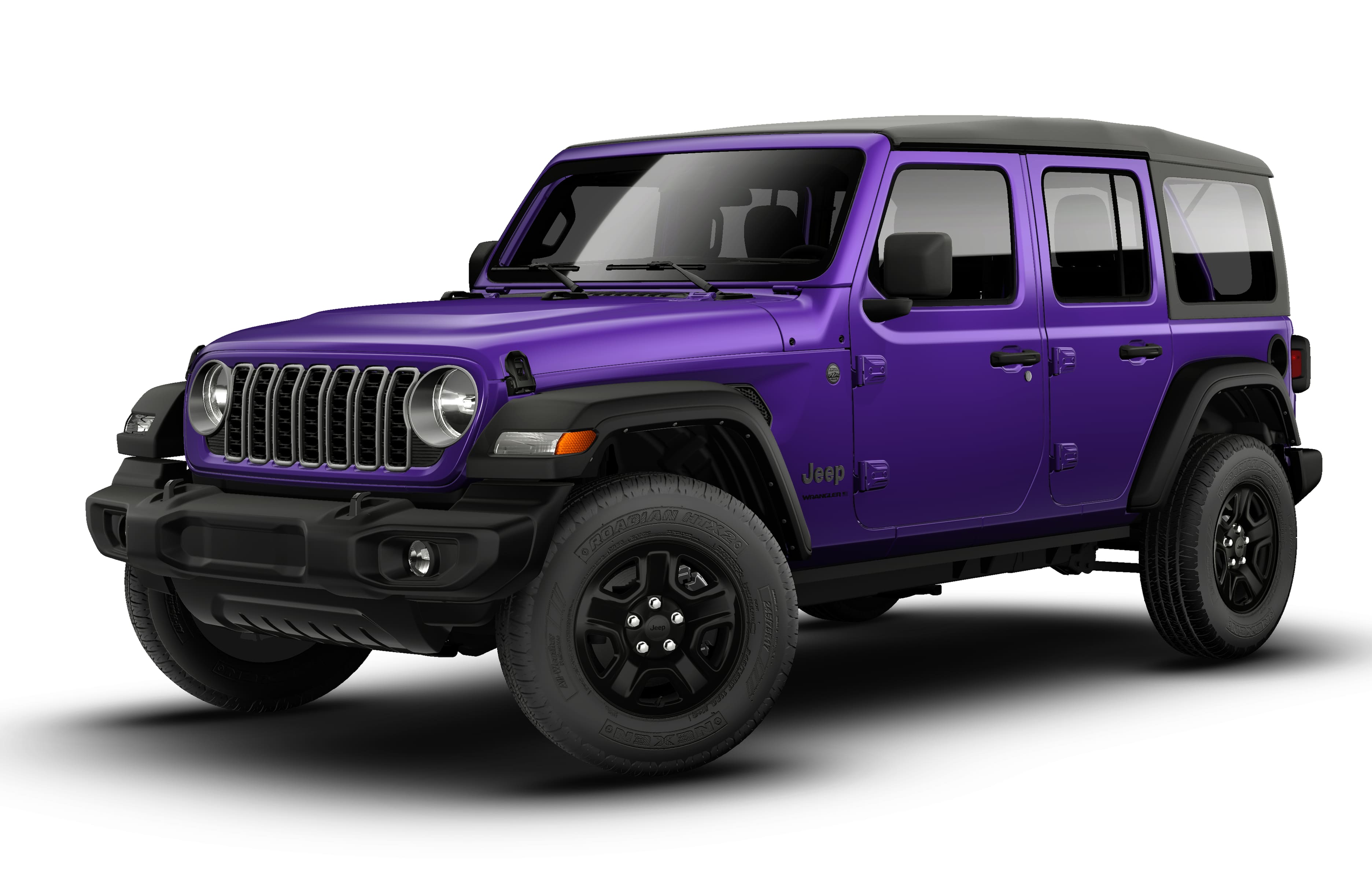 2026 Jeep Wrangler WRANGLER 4-DOOR SPORT in Reign Exterior Paint — front three-quarter view