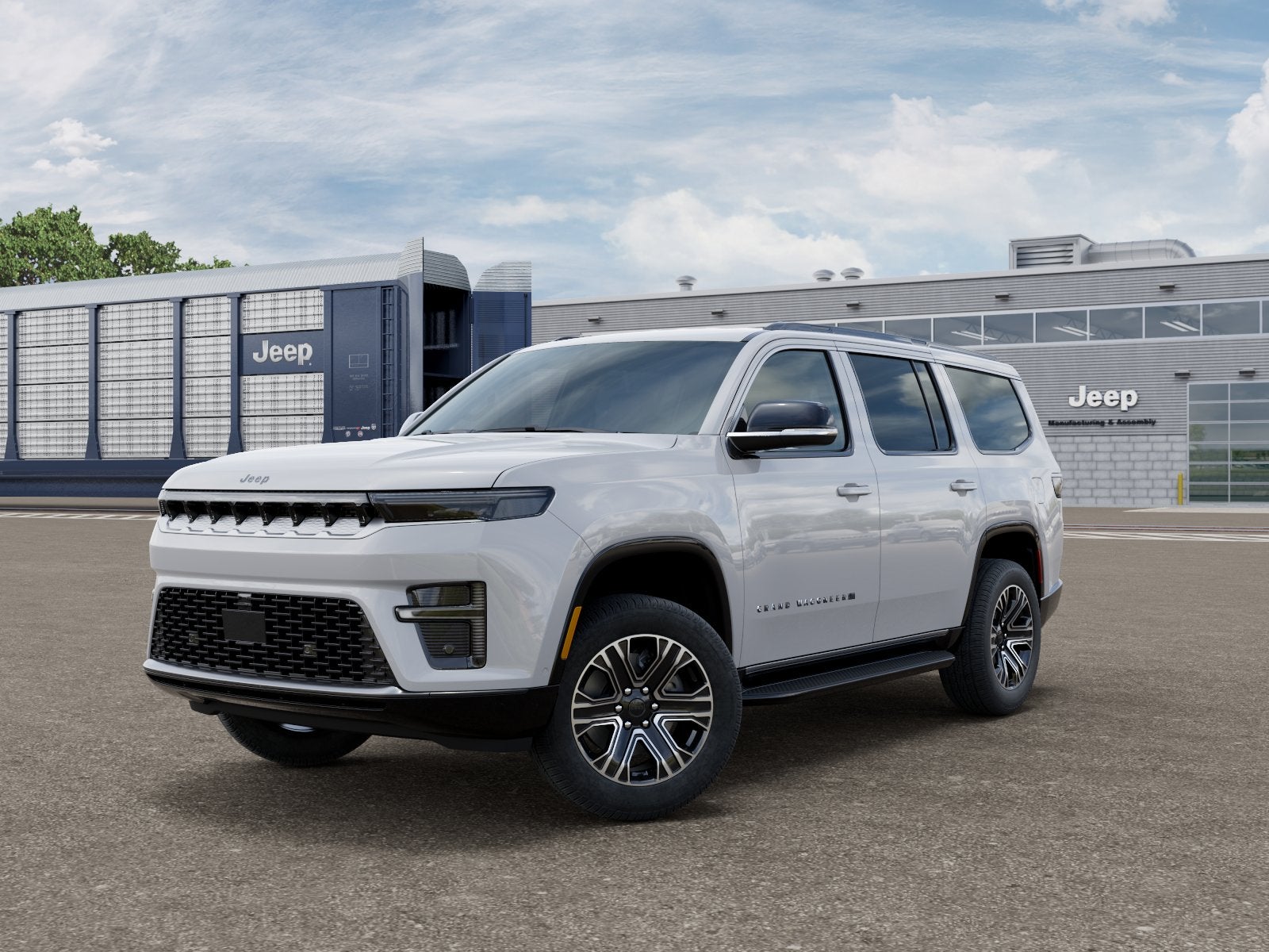 2026 Jeep Grand Wagoneer GRAND WAGONEER 4X2 in Bright White Clear-Coat Exterior Paint — front three-quarter view