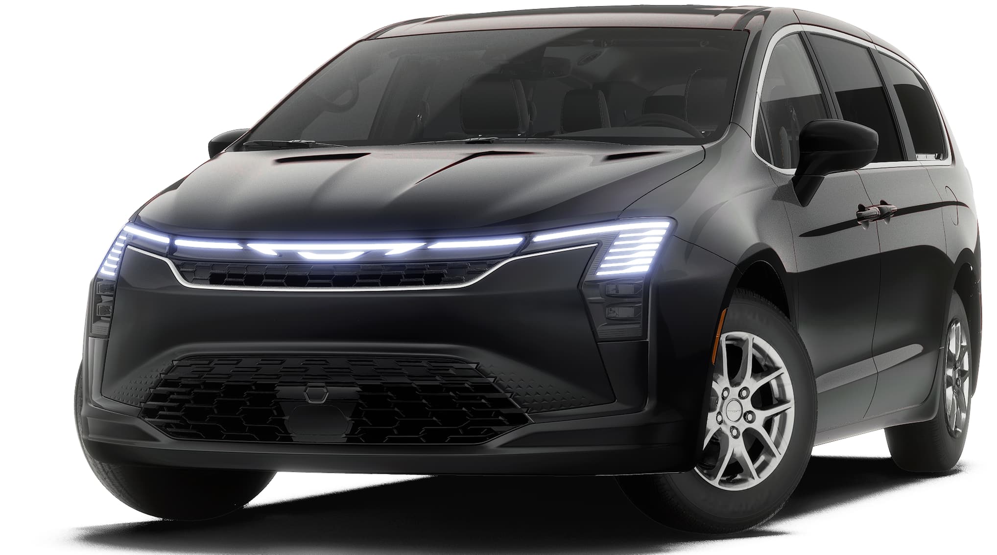 2027 Chrysler Pacifica PACIFICA SELECT in Diamond Black Crystal Pearl-Coat Exterior Paint — front three-quarter view