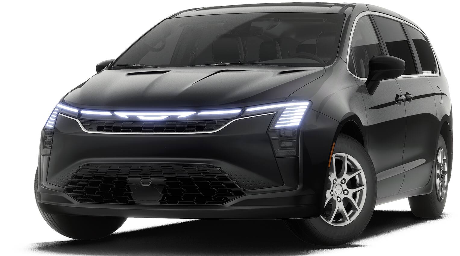 2027 Chrysler Pacifica PACIFICA SELECT in Diamond Black Crystal Pearl-Coat Exterior Paint — front three-quarter view