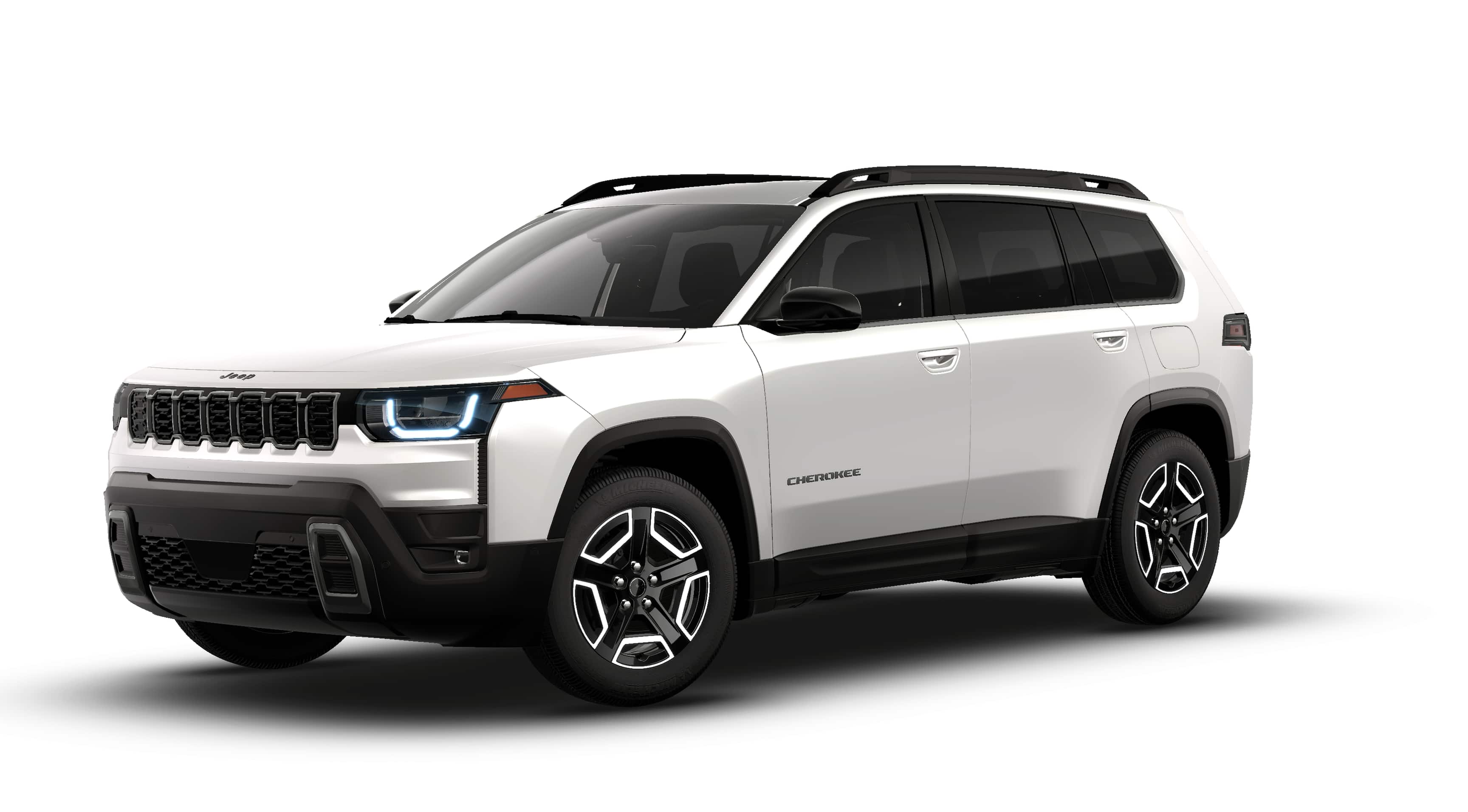2026 Jeep Cherokee CHEROKEE LAREDO 4X4 in Bright White Clear-Coat Exterior Paint — front three-quarter view